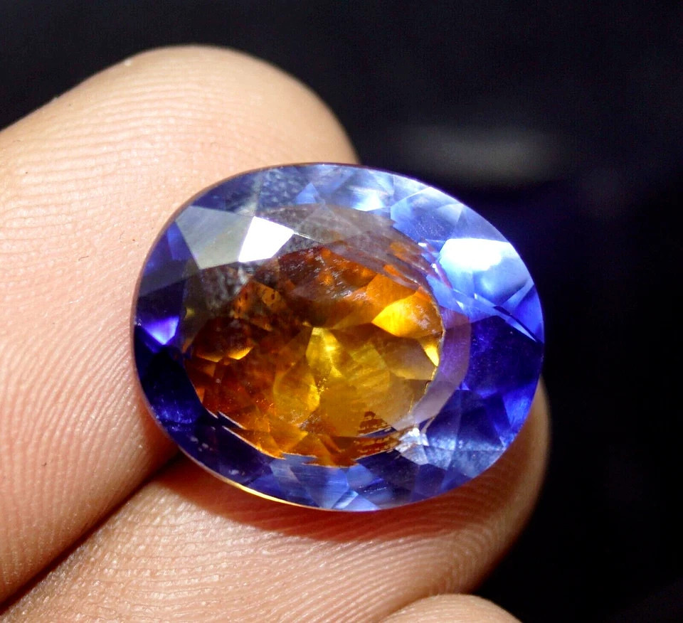 16 Ct Natural Bi-Colour Pitambari Sapphire Oval Cut Certified Loose Gemstone