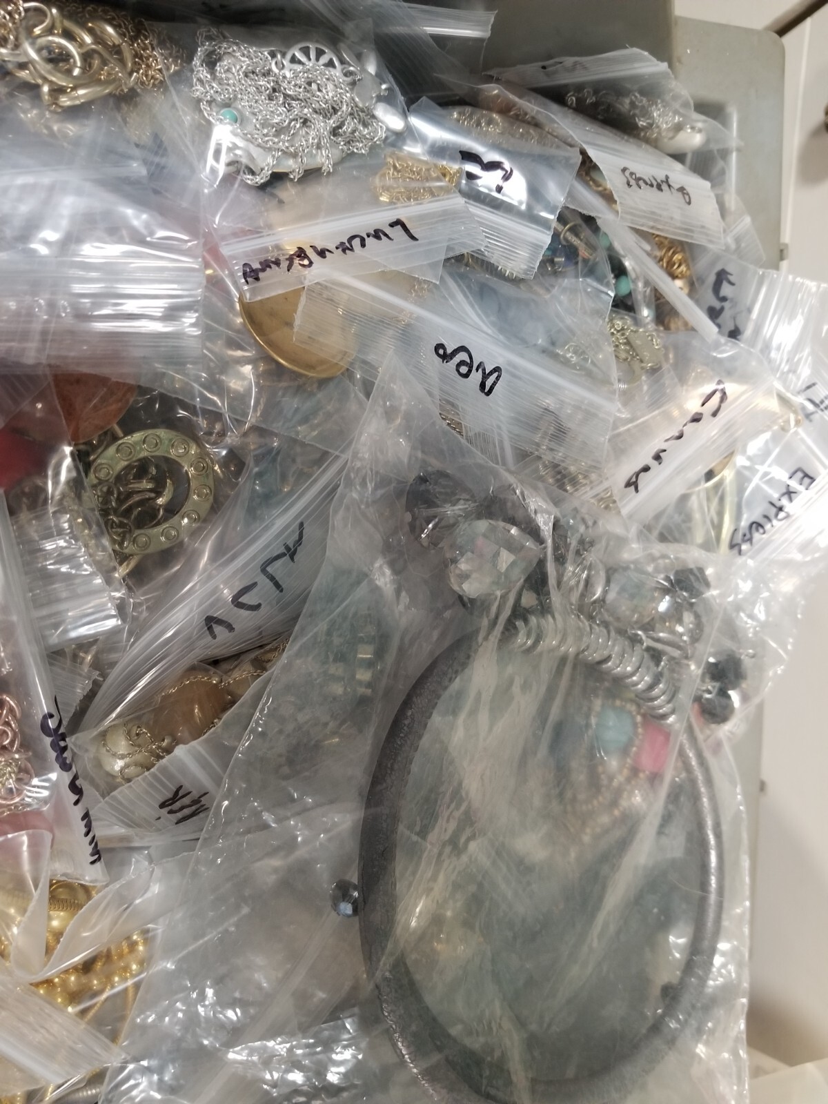 Huge lot Random necklaces all wearable some signed some not Vtg Modern Very Nice