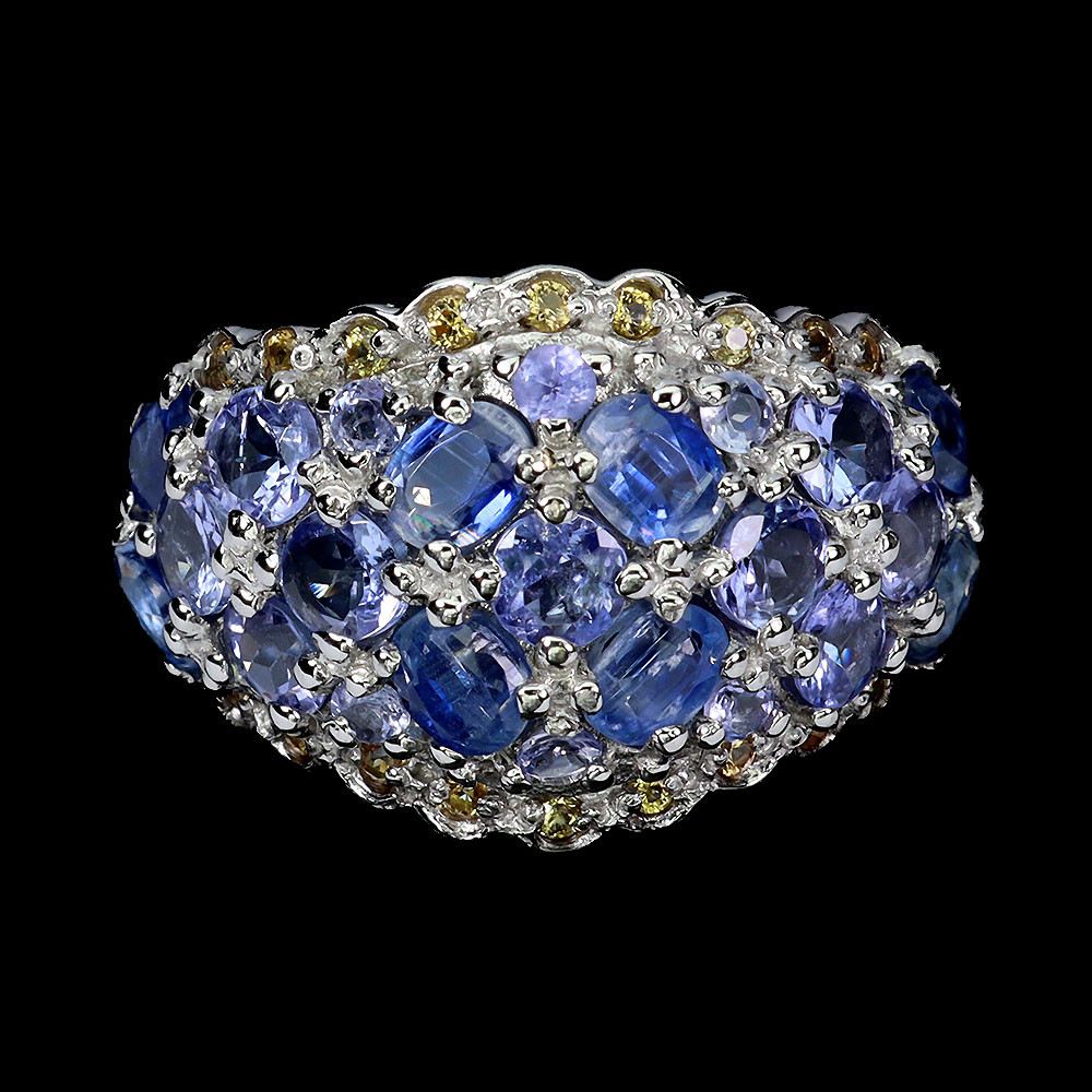 Summer 925 Silver Ring Oval Kyanite 4x3mm Tanzanite Gemstone Jewelry Size 8