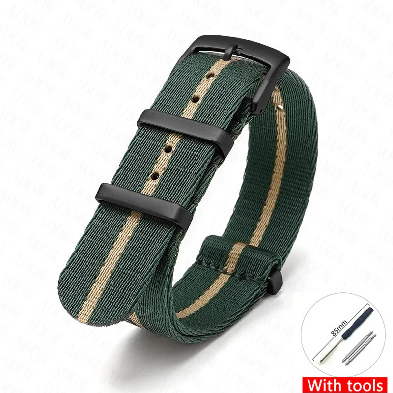 Canvas Nylon Watch Strap for Omega Swatch Seamaster Speedmaster Seiko 18-24mm