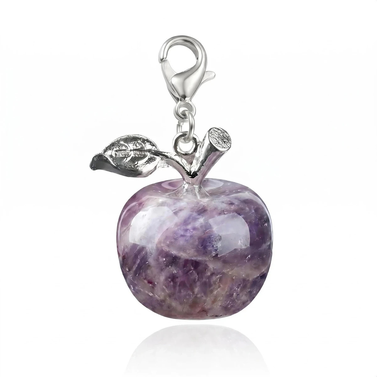 20mm Gemstone Apple Charm with Lobster Clasp Crystal Charmms Tag 6pcs in Bag