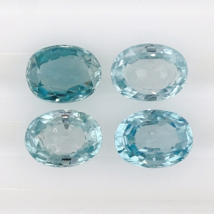 BLUE ZIRCON 8 x 5.5 MM OVAL CUT ALL NATURAL FROM CAMBODIA SOLD PER STONE F-3630
