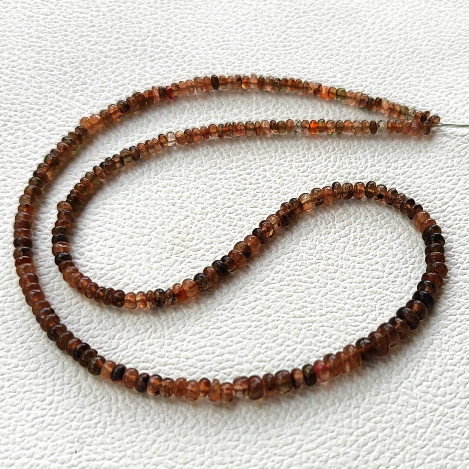 Natural Spain Andalusite Rondelle Smooth Beads 16″ Strand 3-4.5mm Gemstone