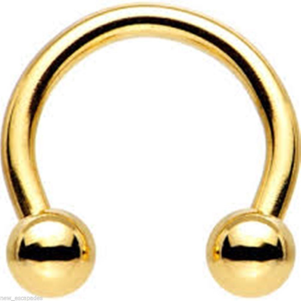Horseshoe Heavy 12 Gauge 1/2″ Gold Plate 4mm Balls Body *