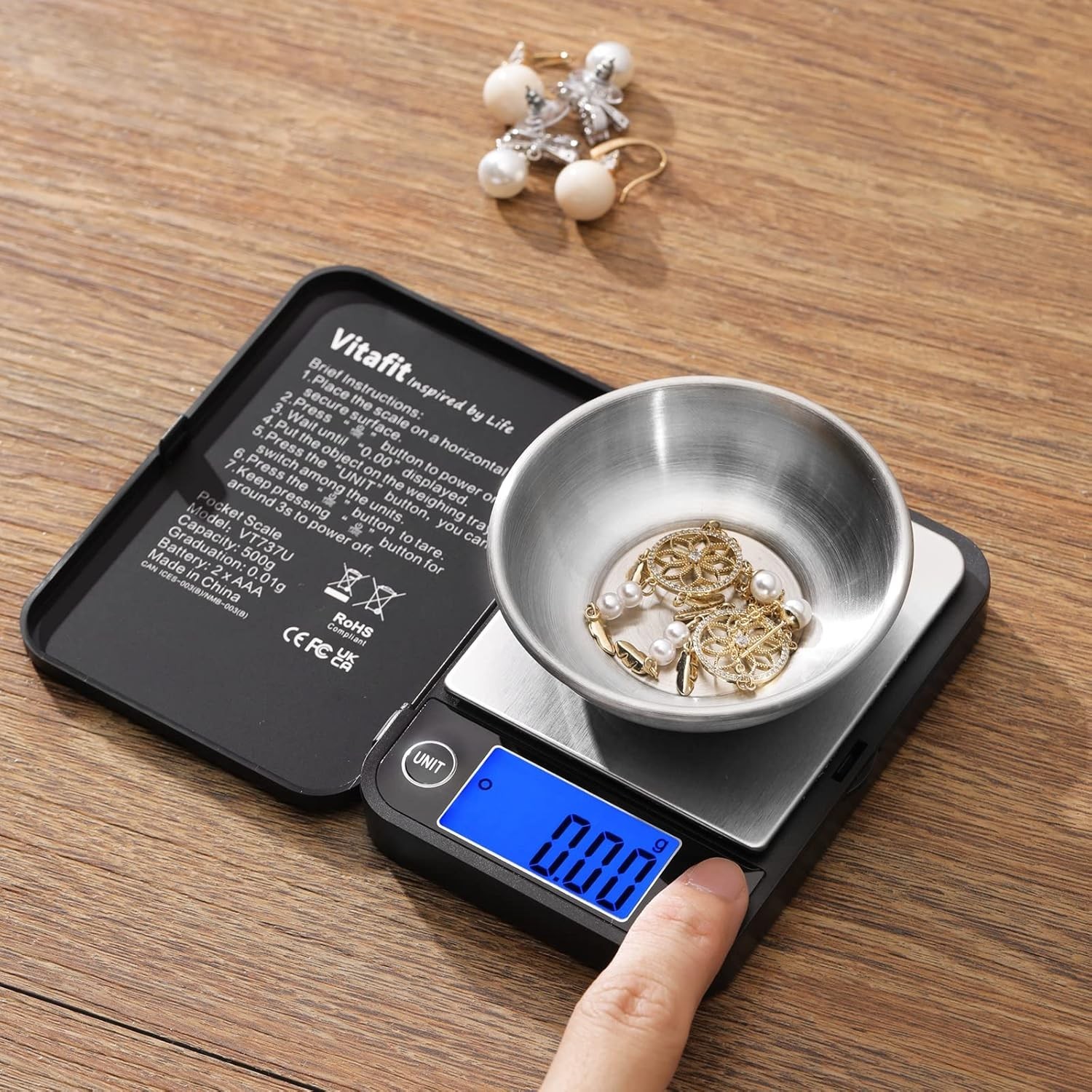 Digital Pocket Scale 500g 0.01g High Accuracy Lab Food Jewelry Mini