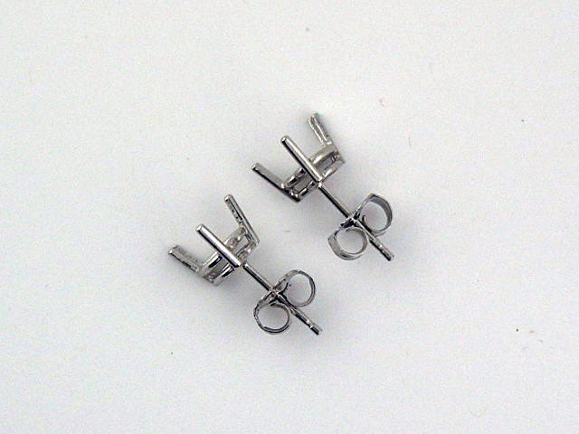 1/2Ct Each 1Ct TW Stud Earrings Mountings 14K White Yellow Or Gold Push Back
