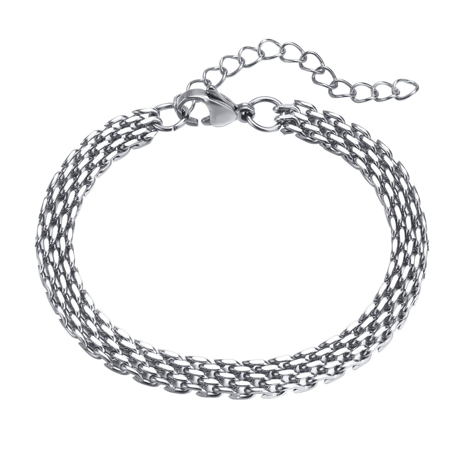 18-23cm Bracelet Men’s Stainless Steel Punk Vintage 6mm Chain Anniversary Bangle
