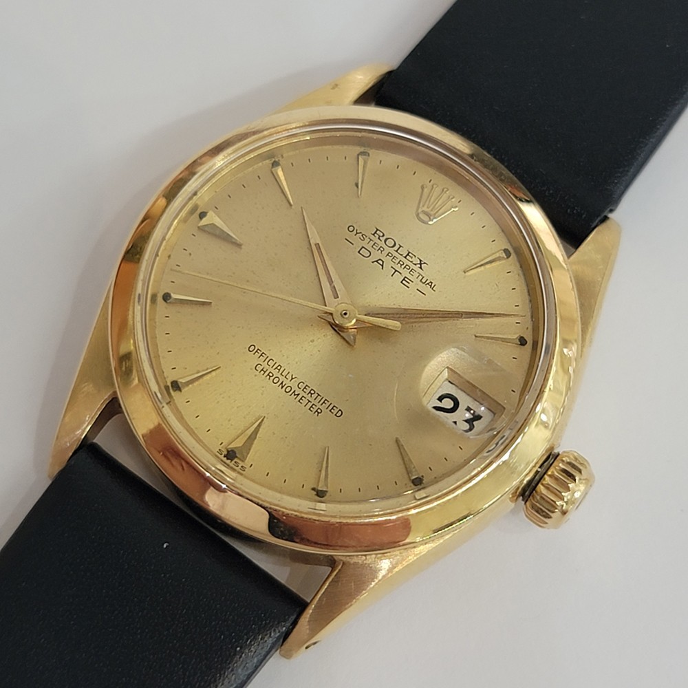 Rolex Ref 6624 Oyster Date 18k Solid Gold Midsize 30mm 1960s Automatic RA456C