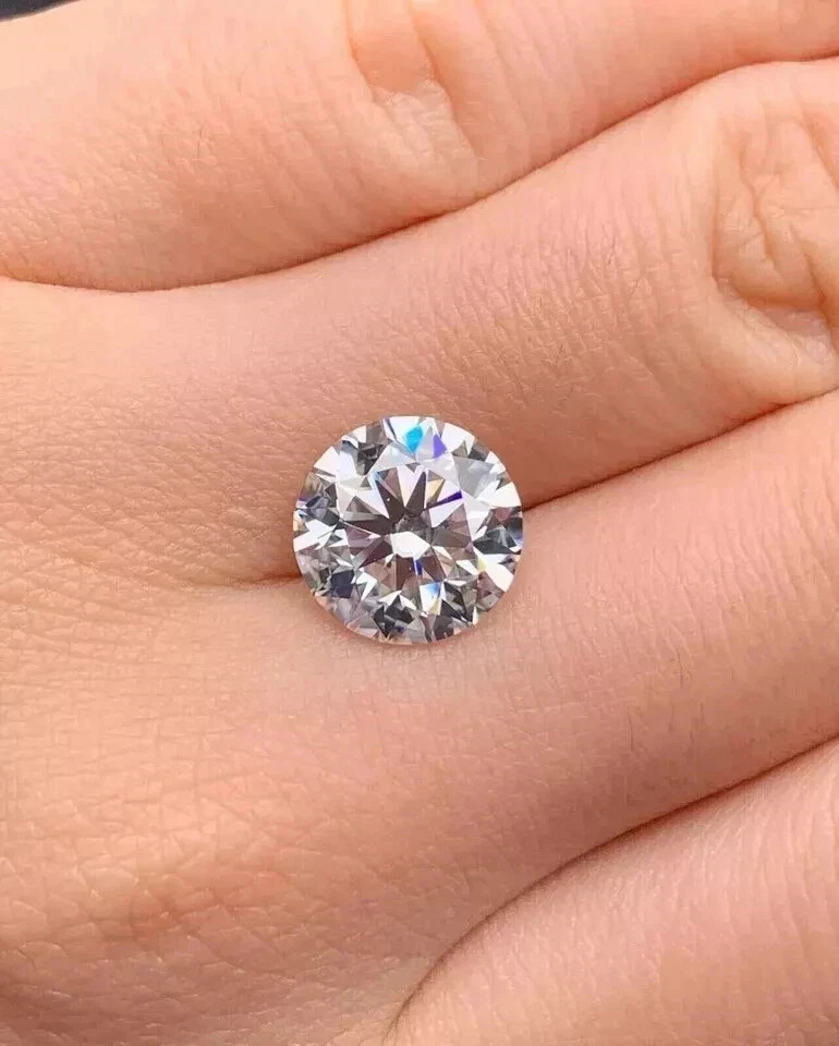 Natural White Diamond 5 CT Round Cut 11.50 mm VVS1 D Grade Certified Stone