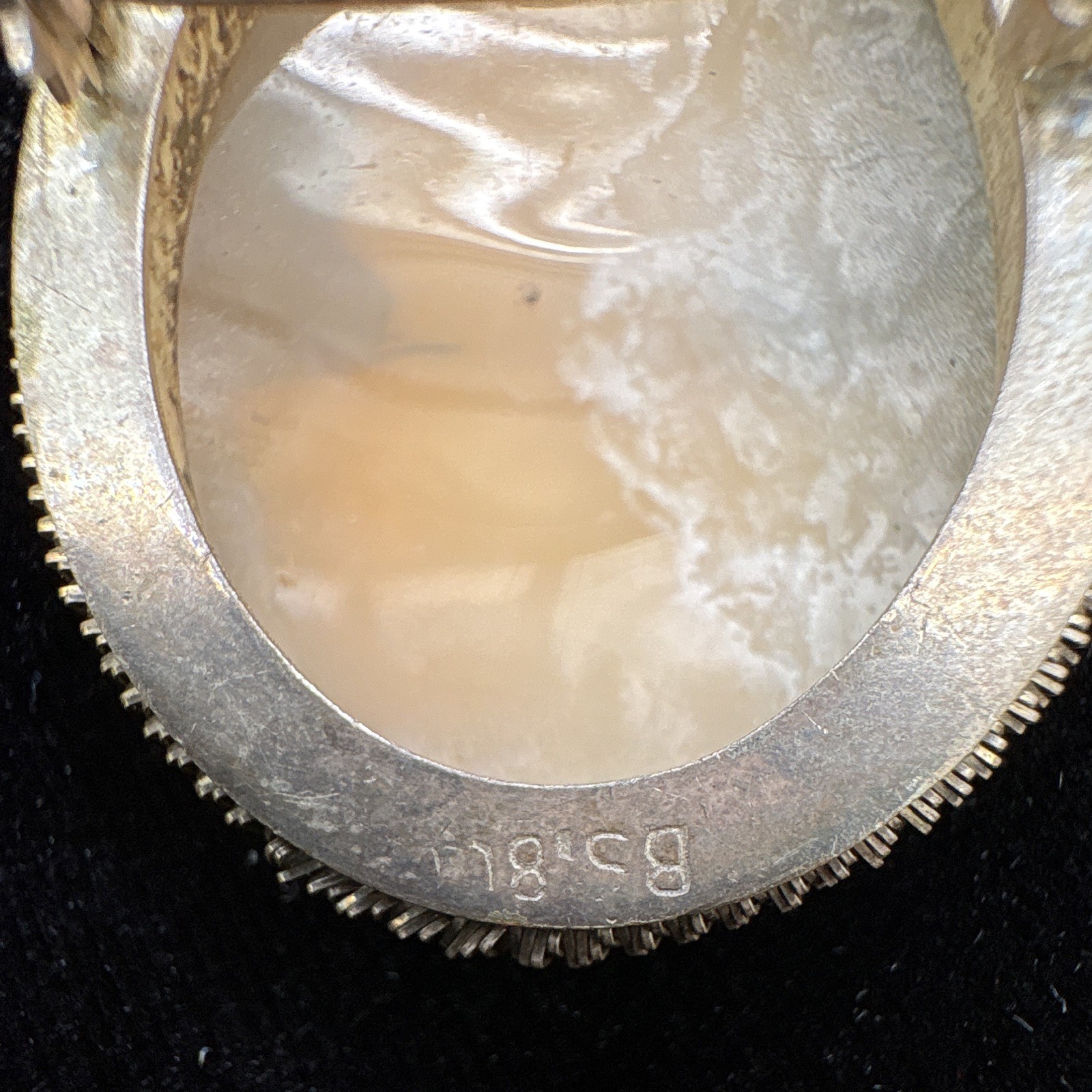 Victorian Sterling Silver Carved Shell Cameo Pendant Brooch Pin