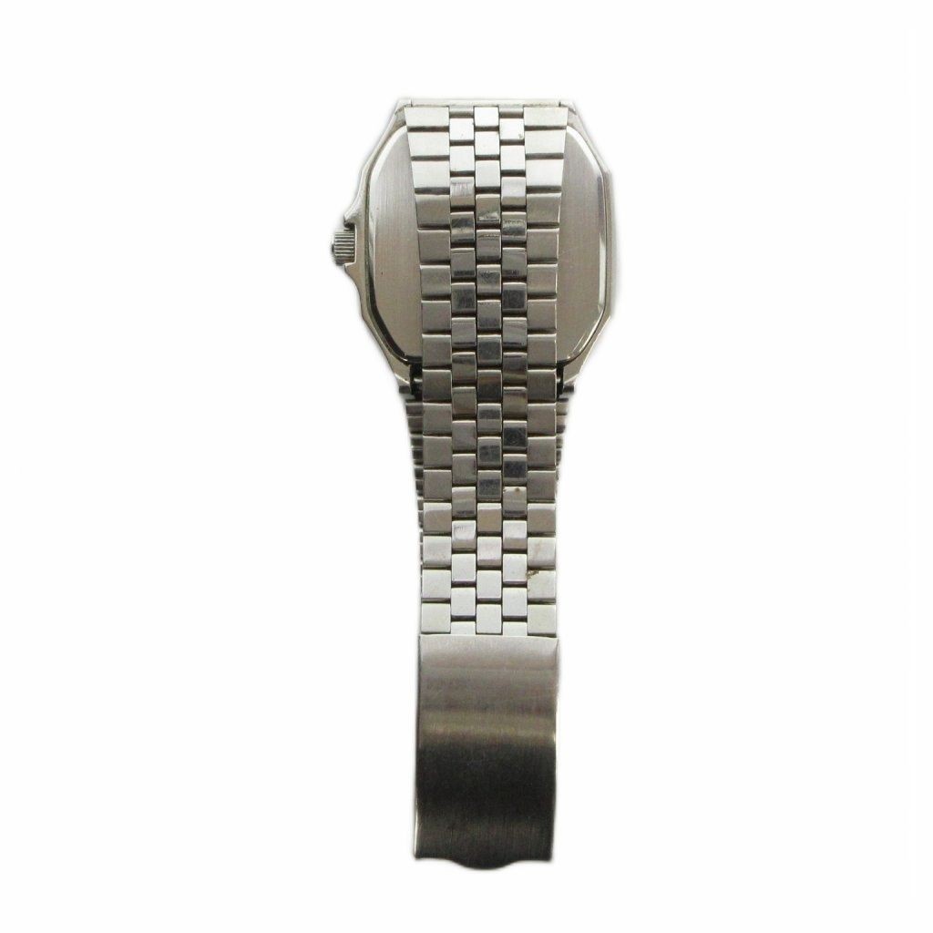 SEIKO 7433 5010 Chronos Watch Quartz Day Date Calendar Silver GY18 MQ