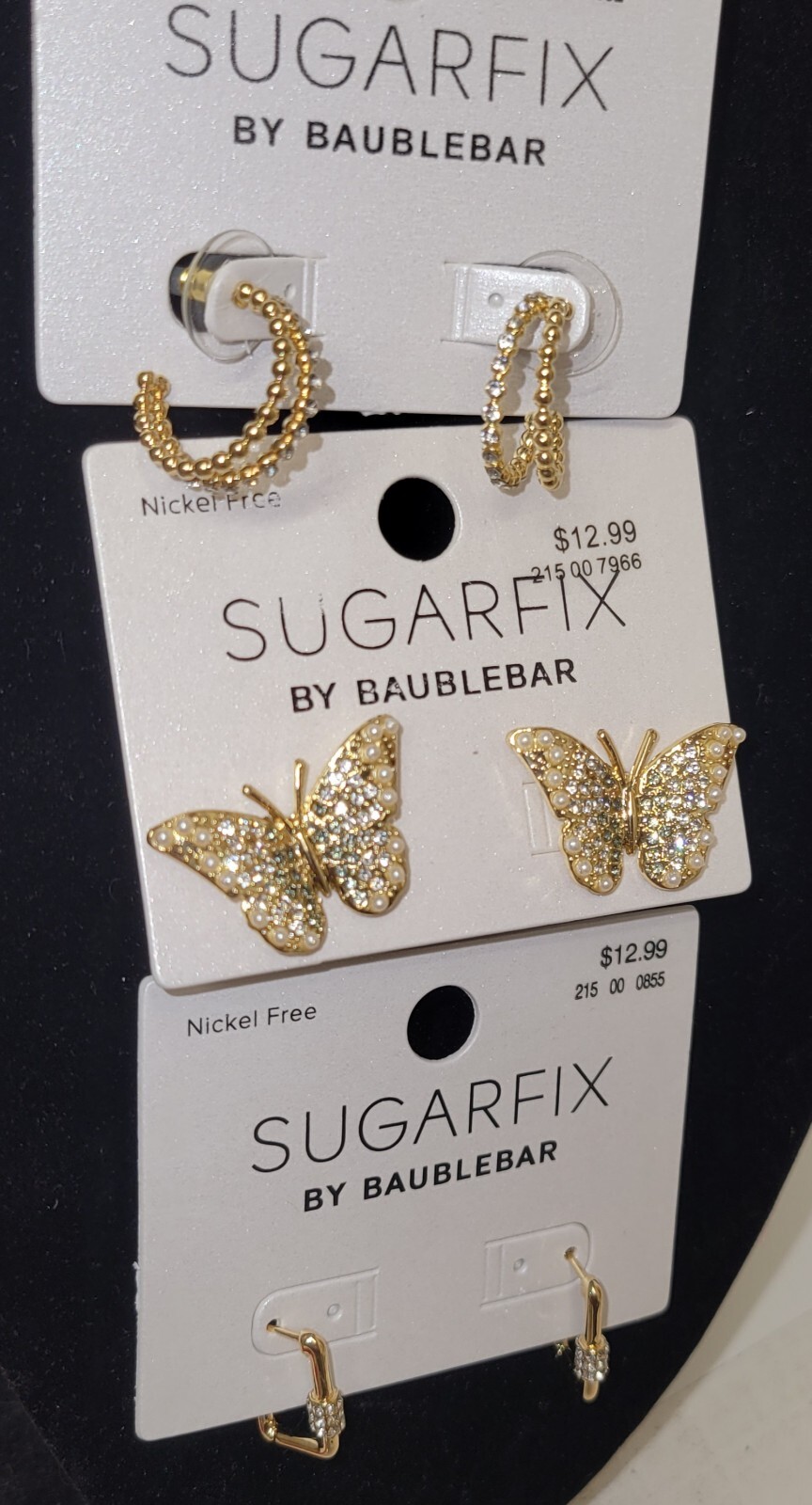 Lot Of 3 Sugar Fix By Baublebar Earrings- Pierced/Post Backing Nickel Free NEW