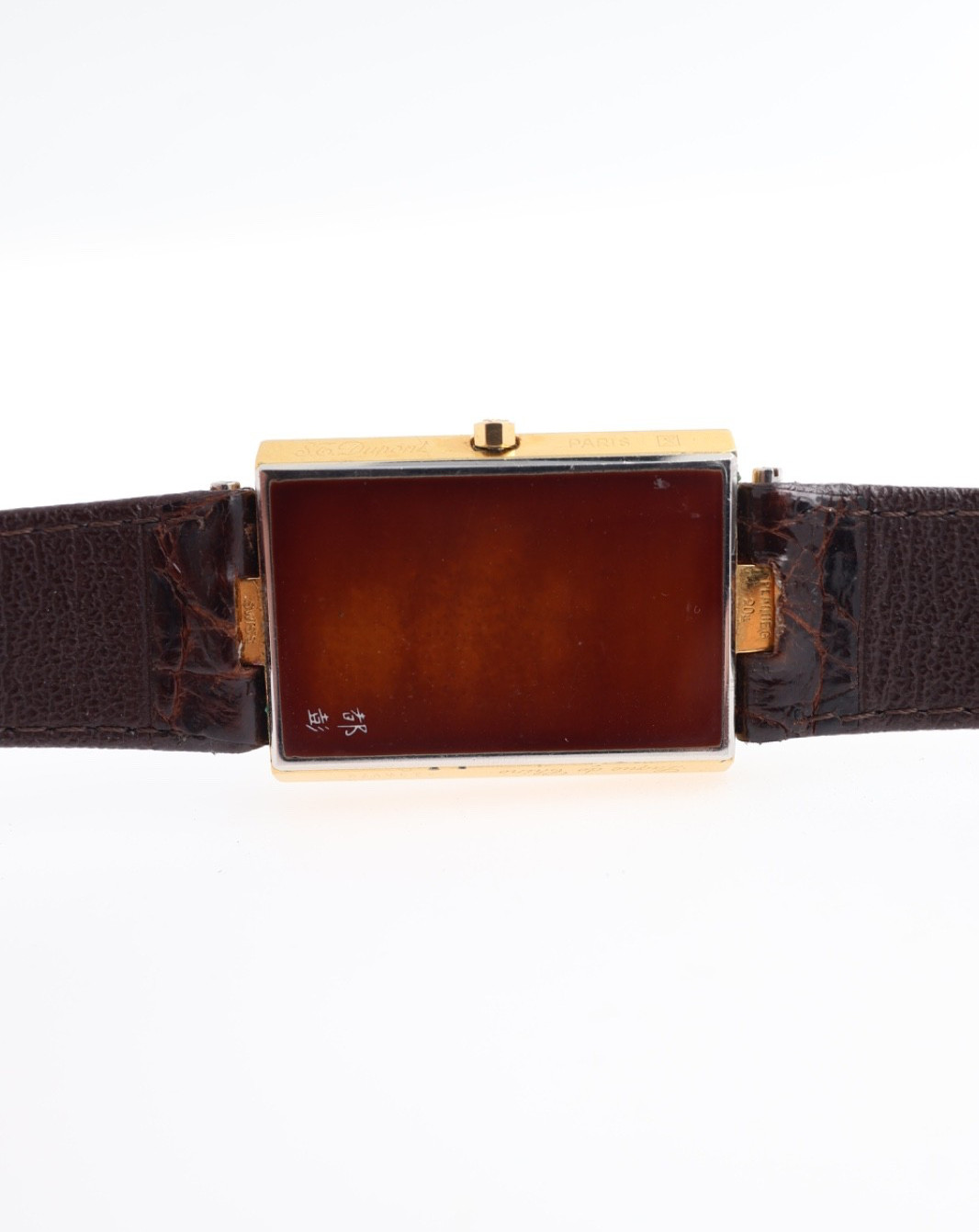 S.T. Dupont Laque de Chine Tank Style Swiss Quartz Watch Gold-Plated 82DAV79