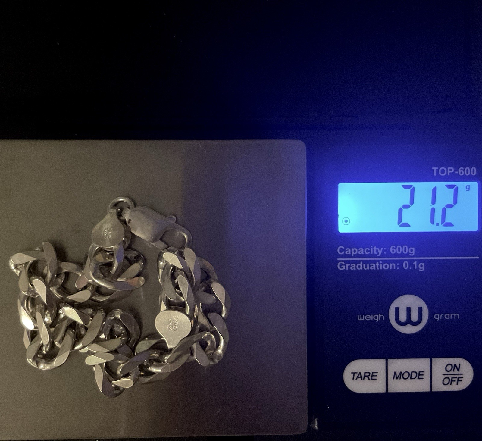 Vintage Sterling Silver Milor Italy Chain Bracelet 8.25”