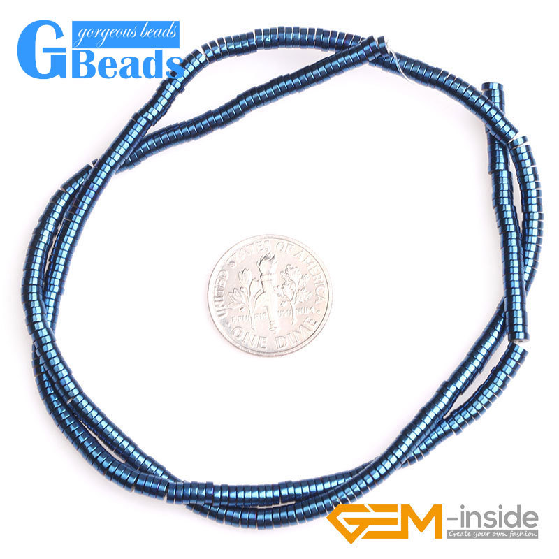 Metallic Coated Hematite Heishi Spacer Beads For Jewelry Making Strand 15″ 2x4mm