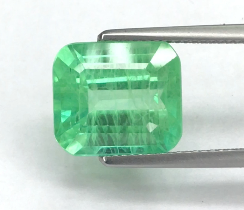 13.36ct Noble Green Chathum | Lab-Created Corundum | 13.20 X 11.70mm