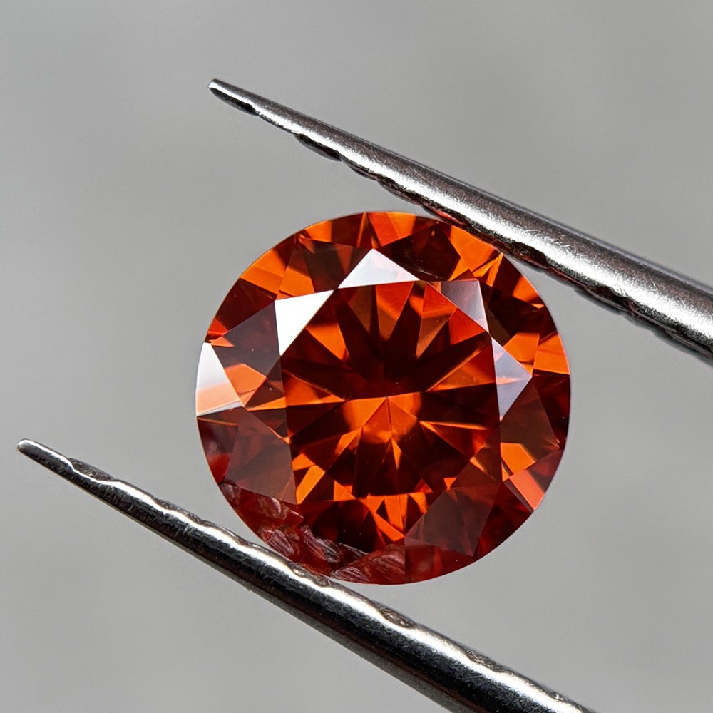 1PCS Round Cut Orange Loose Moissanite Gemstone 3.0mm 0.1ct-15mm 12ct Gemstone