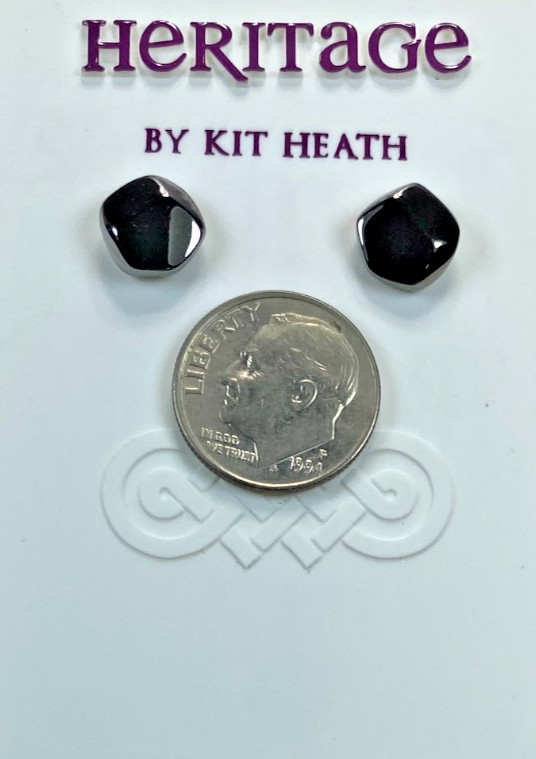 Kit Heath Ruthenium over Sterling Silver Signed Rokk Stud Earrings NWT Gift Box