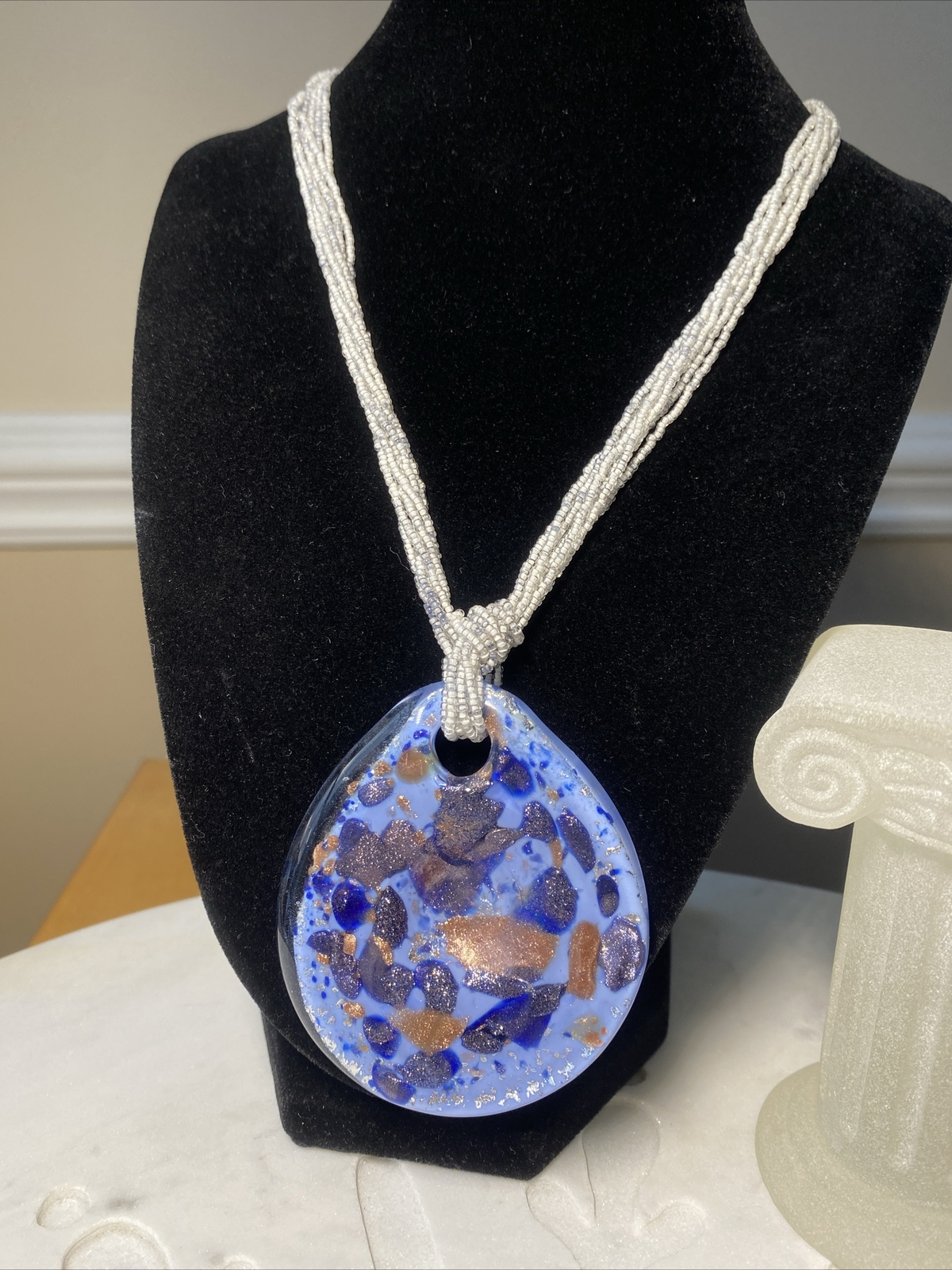 Murano Art Glass Vintage Pendant Necklace Estate Fine Jewelry Pre-Owned