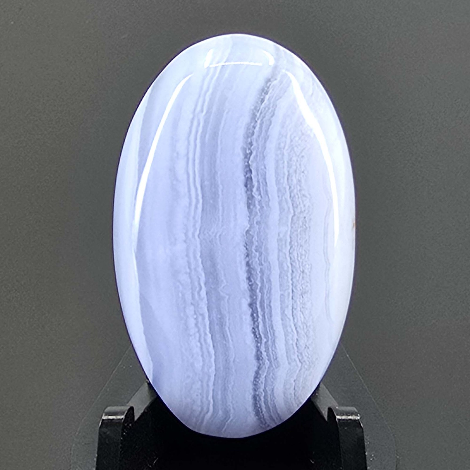 43.50 Ct Natural Blue Lace Agate Oval Cabochon Loose Gemstone 38x22x5 mm