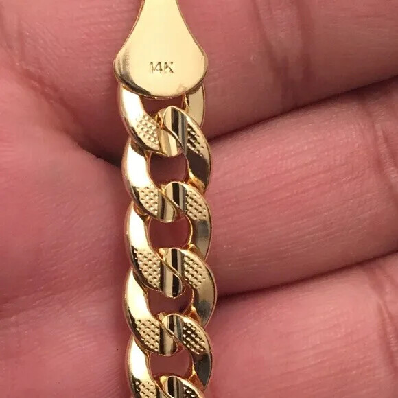 HIP HOP ICED GOLD PLATED BRASS JESUS PENDANT & 14K STAMPED CUBAN CHAIN NECKLACE