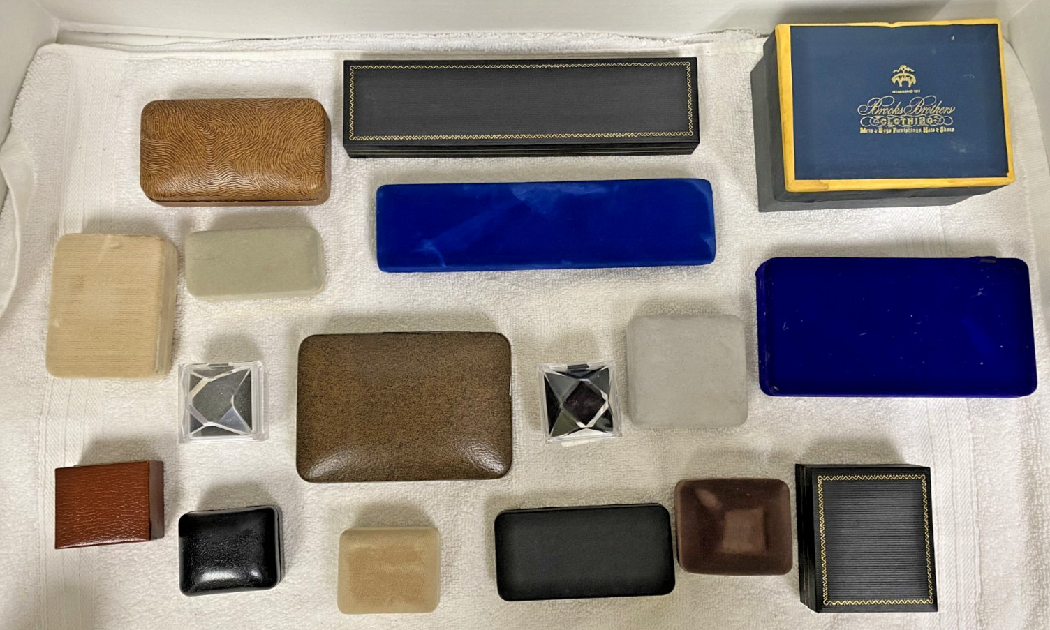 17 Vintage Jewelry Presentation Gift Boxes Ring Bracelet Watch Mixed Sizes