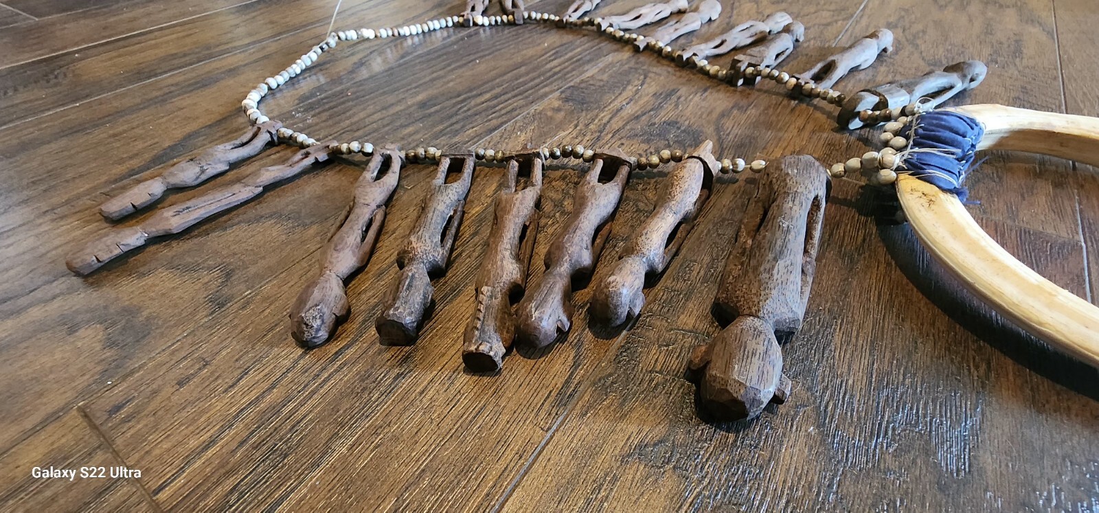 Antique Dayak Beaded necklace Headhunter tribal shaman relic #2