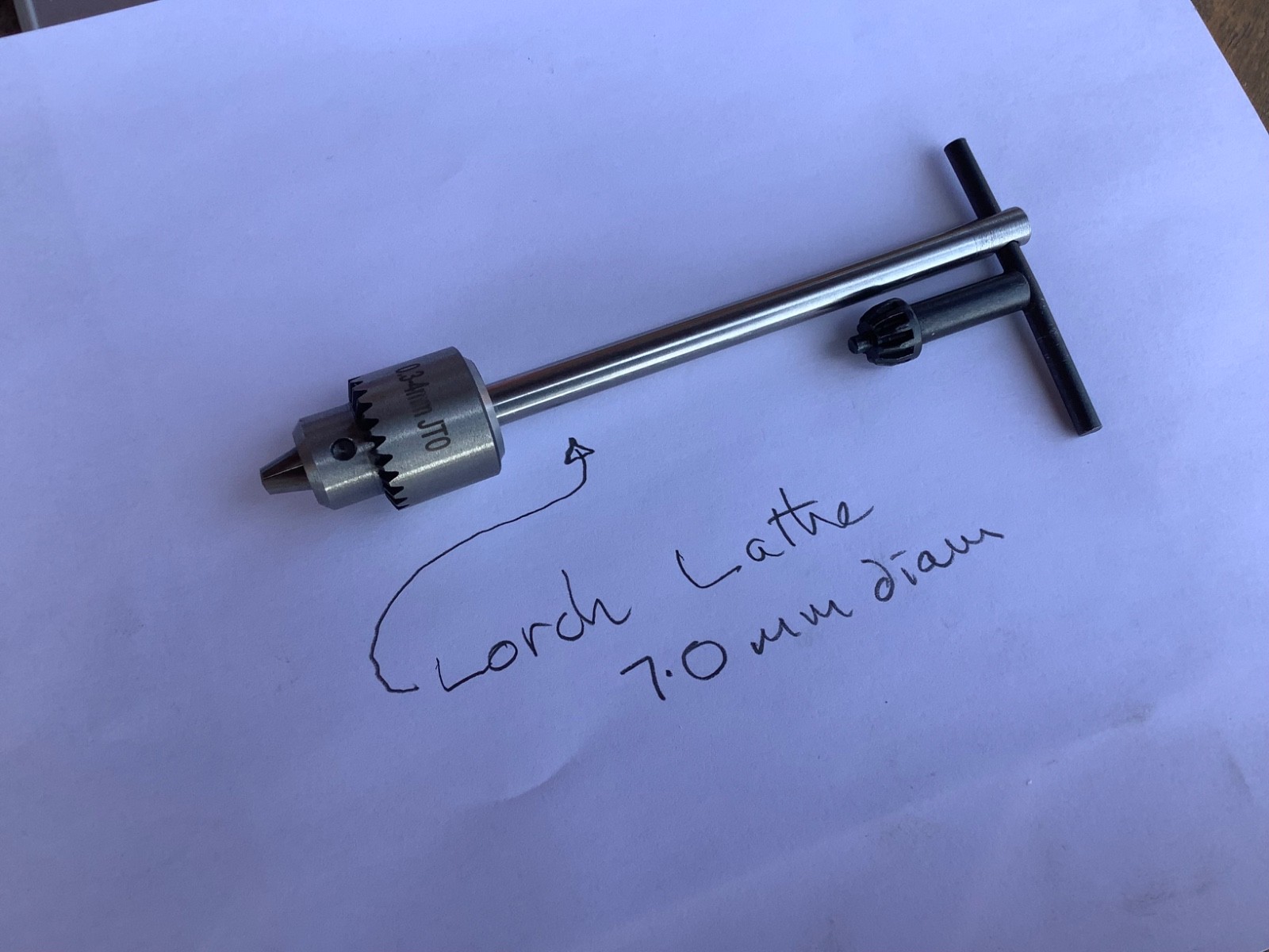 lorch watchmakers lathe drill chuck 0.3 – 4.0 mm on 7.0mm rod