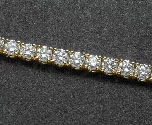 6.60CT Round EF/VVS Lab Grown Diamond Valentine’s Gift Tennis Bracelet 18K Gold