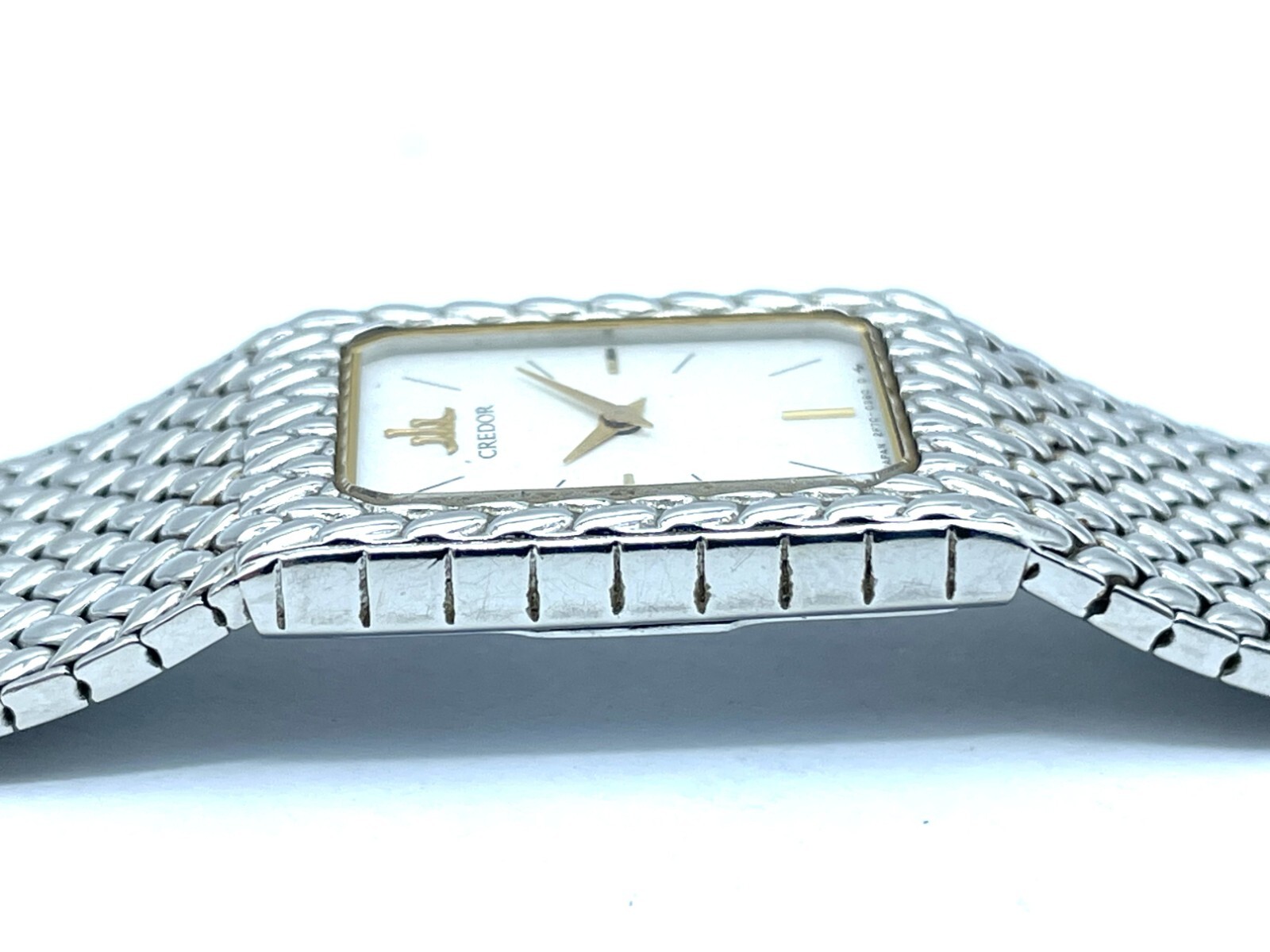 Near MINT Vintage SEIKO Credor Integral Quartz Ladies Watch White Dial 2F70-5341