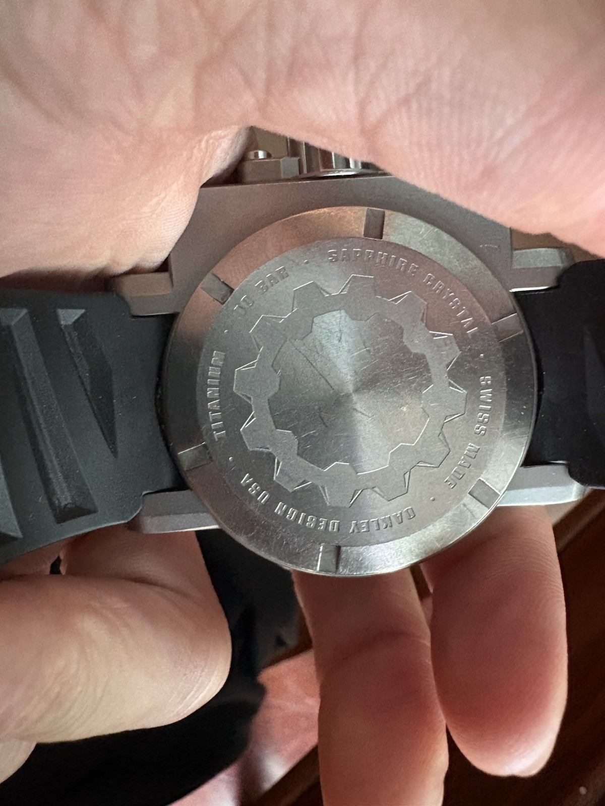 Oakley Gearbox watch Titanium case with a split Carbon Fiber dial & Rubber Strap