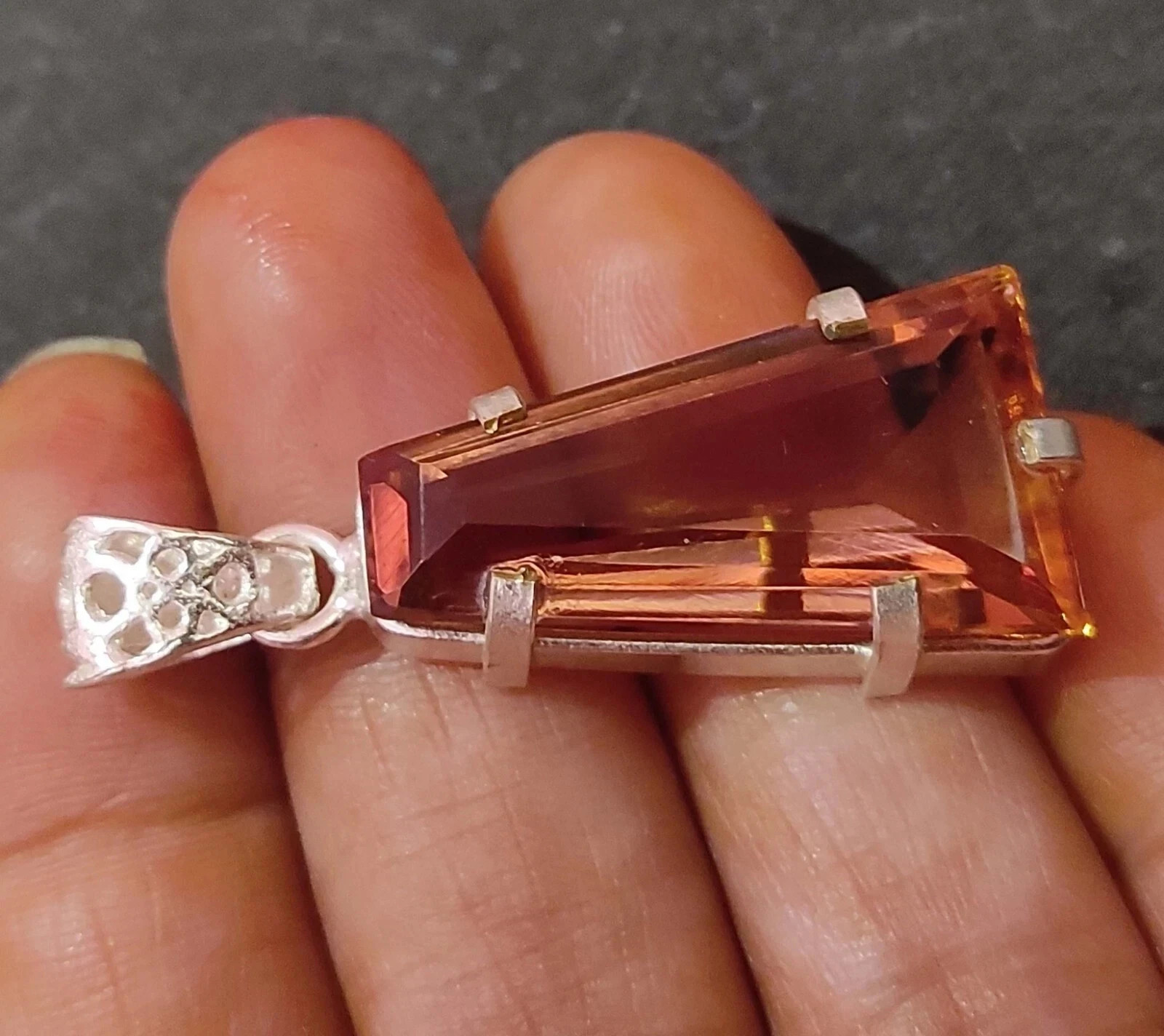 42.80 Ct Color Change Gemstone 925 Solid Silver Natural Alexandrite Pendant AA+
