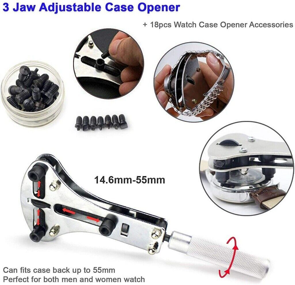 Spring Bar Tool Set Watch Repair Tool Kit Case Opener Watch Case Press with Case