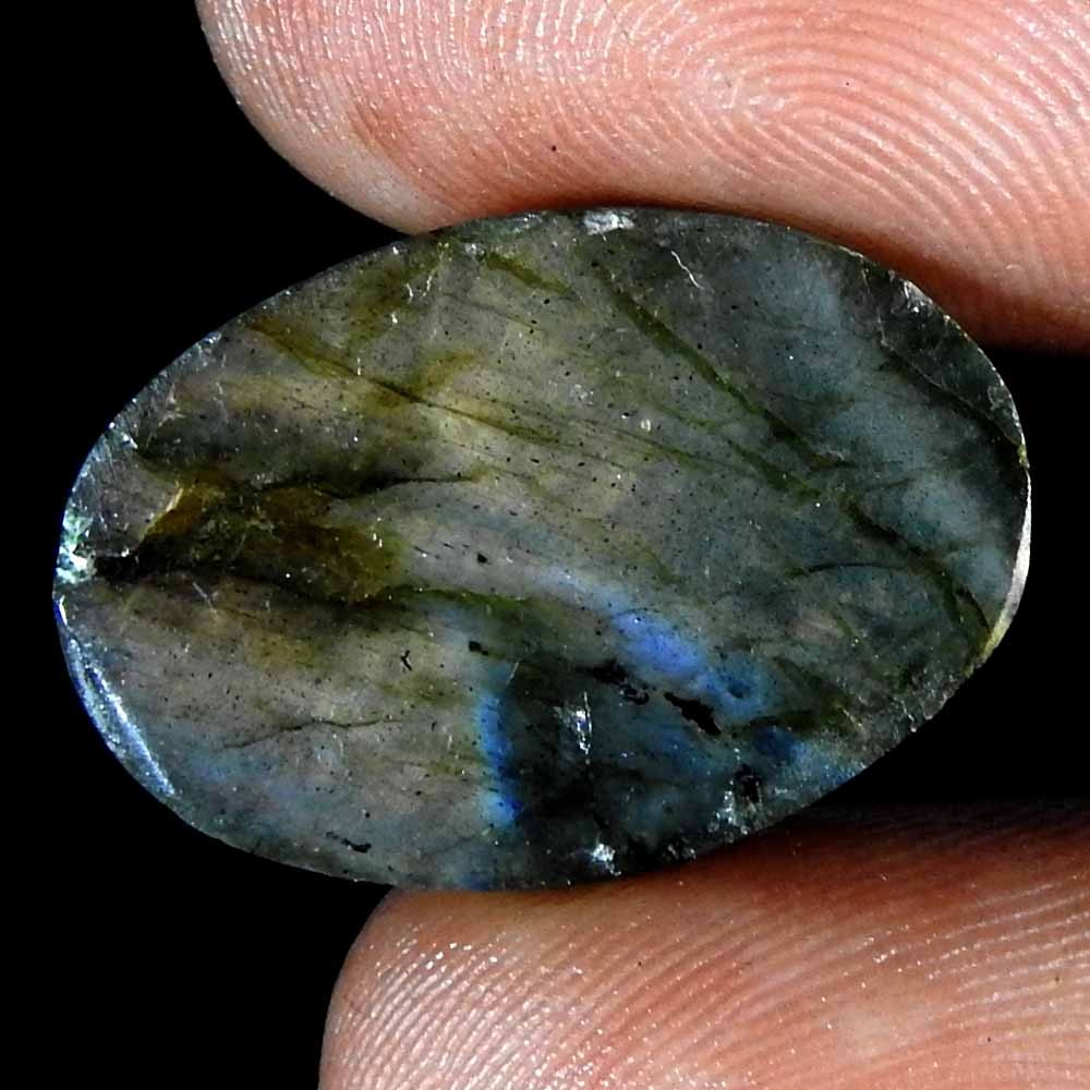 15.90 CT Blue Labradorite Oval Cheker Cut Cabochon Labradorite Gemstone