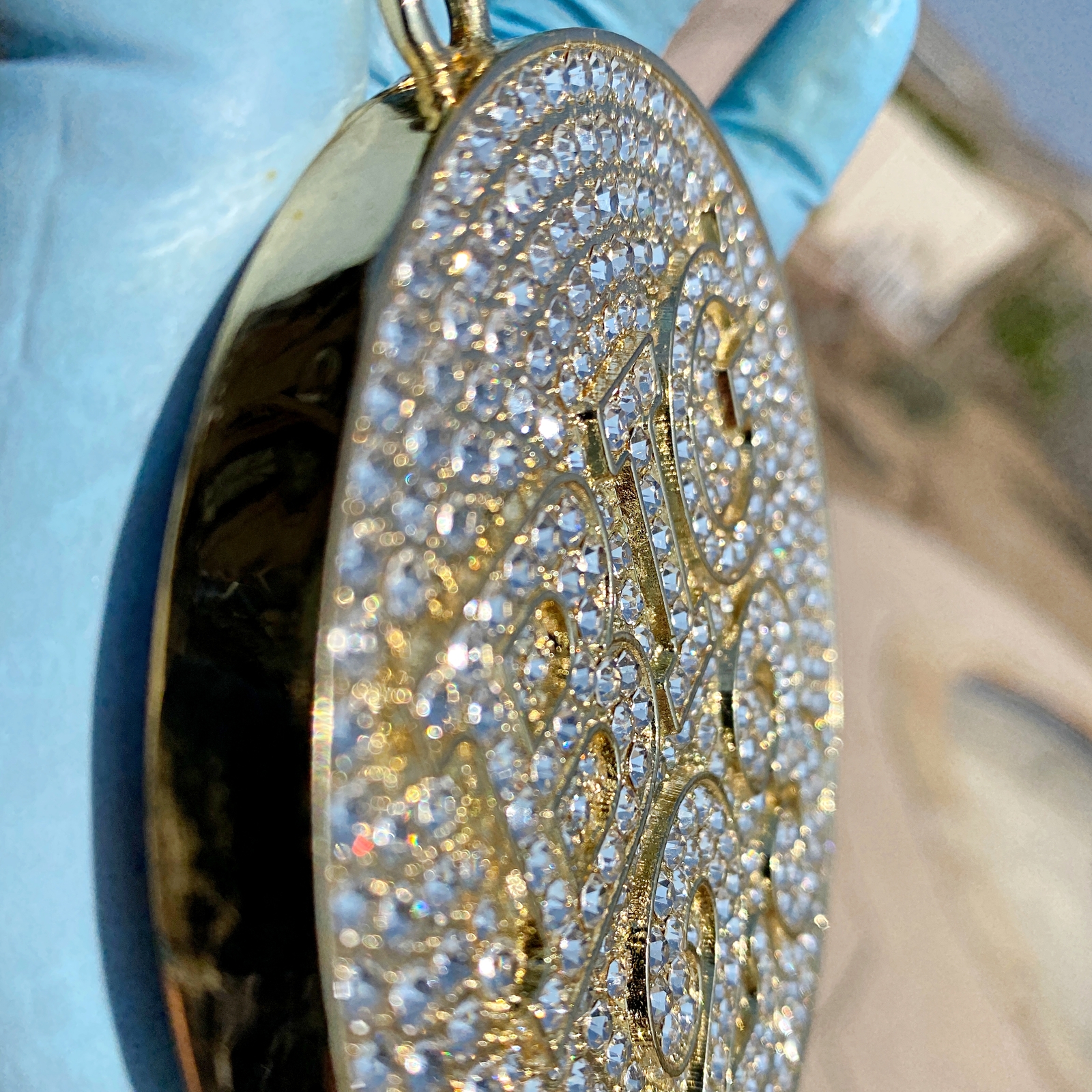 Huge “Big 23” Jumbo Hip Hop Pendant Iced 14K Gold Plated Simulated CZ Medallion