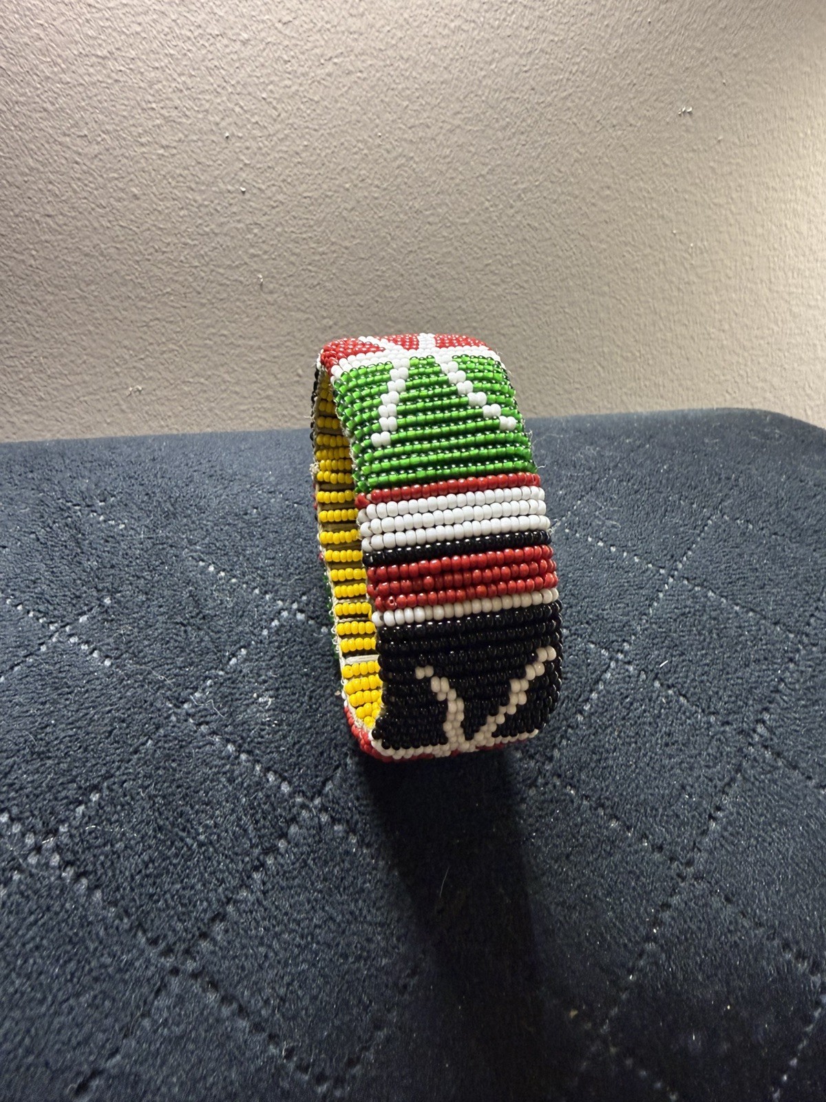 Handmade Maasai-Style Beaded Bracelet — Multicolor Seed Beads — Youth/Child Size