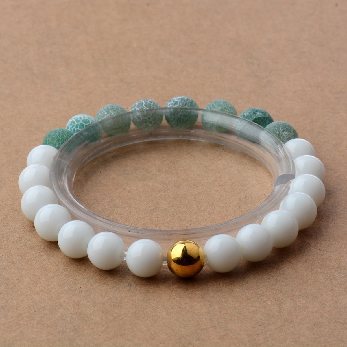 6 Color Unisex Handmade Natural 8mm Round Agate Gemstone Beads Stretch Bracelet