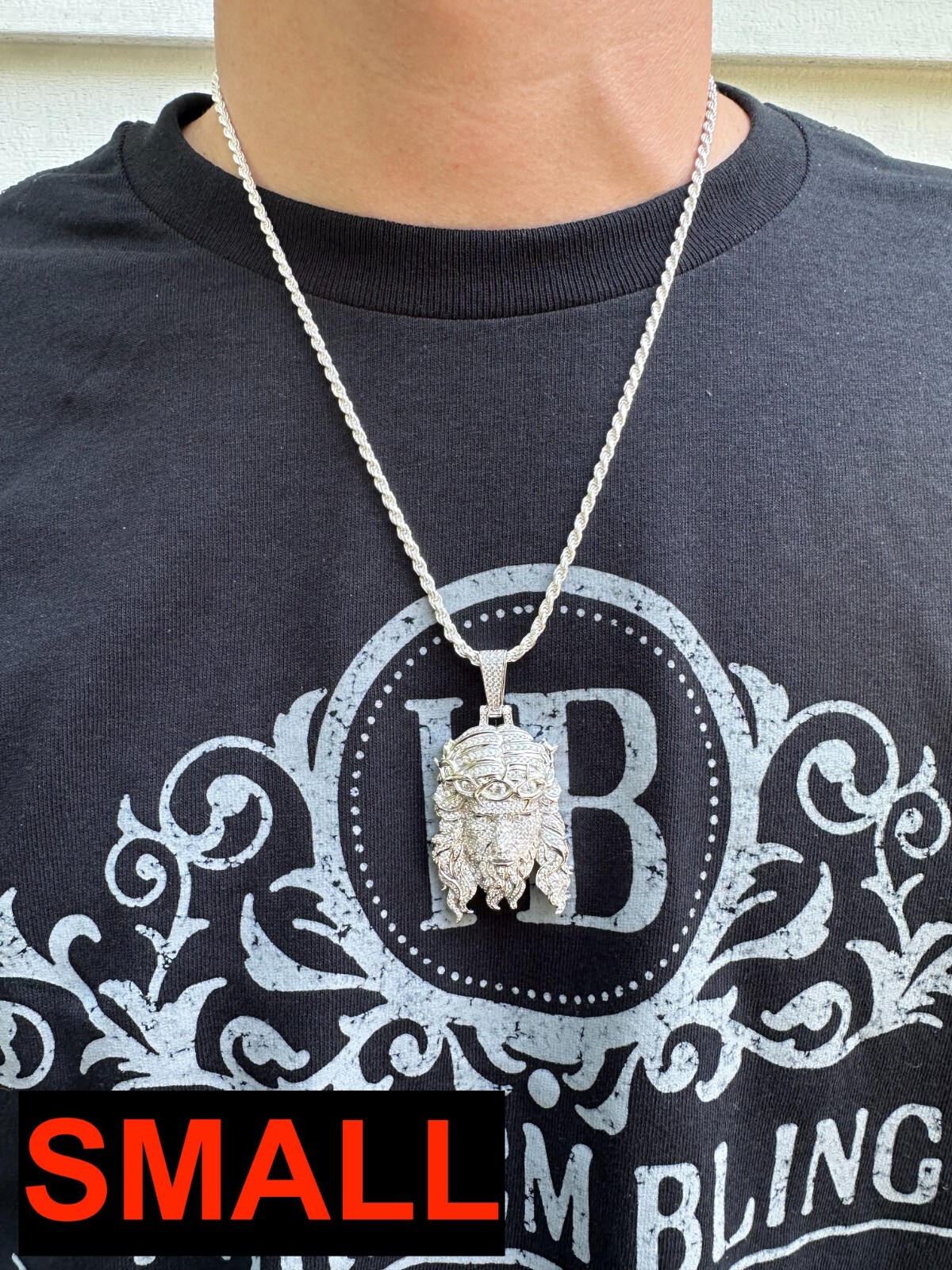 MOISSANITE Real 925 Sterling Silver Iced Hip Hop Jesus Piece Pendant Necklace
