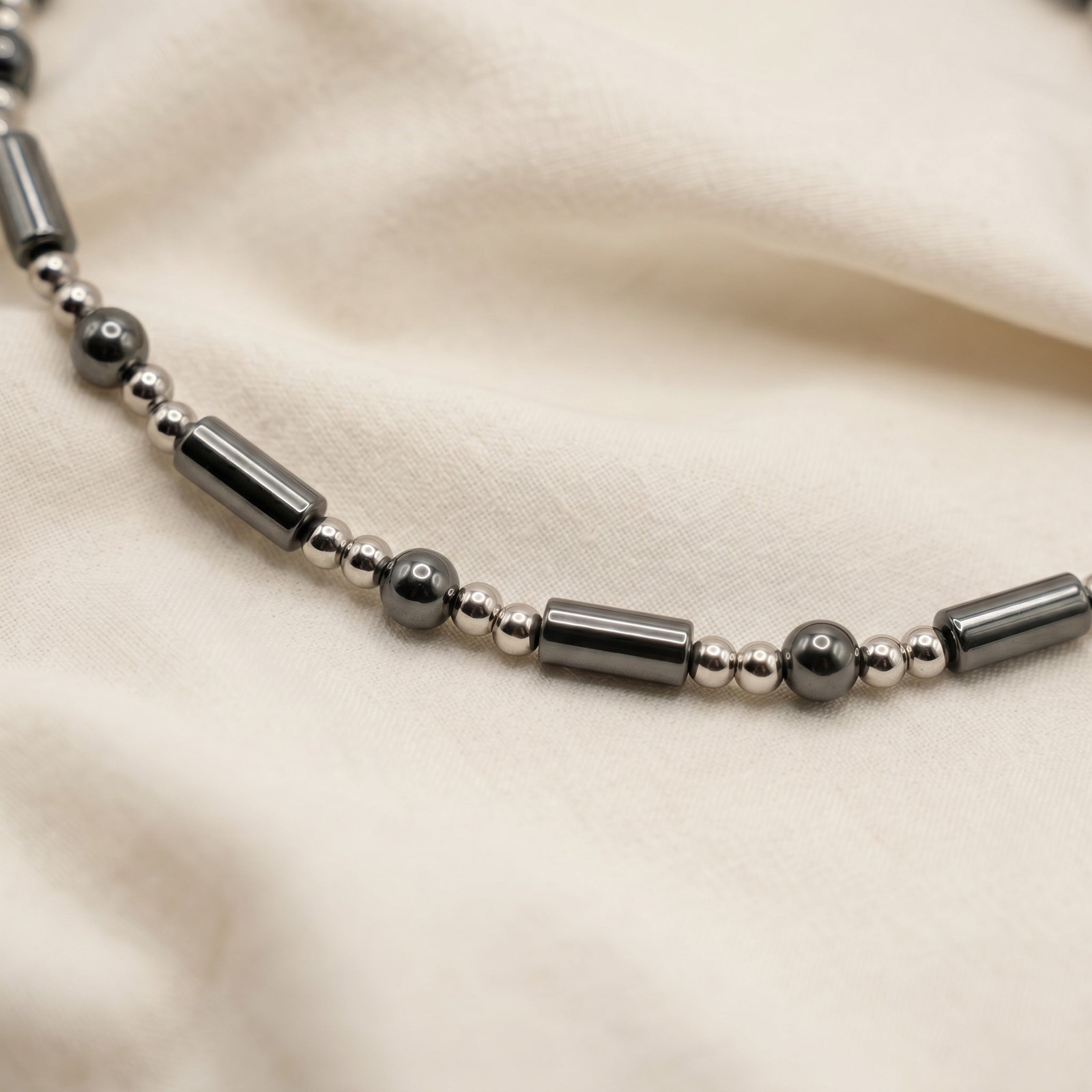 Polished Hematite • Stainless Steel Ankle Bracelet • Plus Size Available