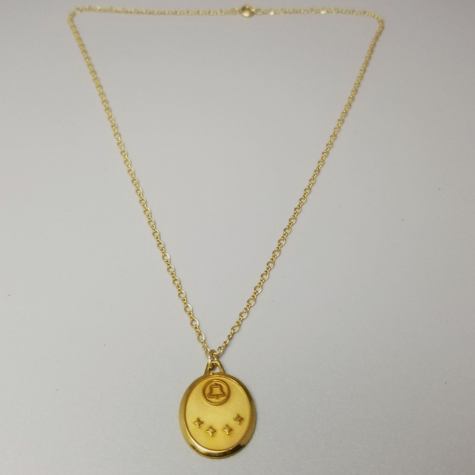 Vintage Bell Telephone Pendant Charm Necklace LGB Signed 1/5 10k Gold Filled