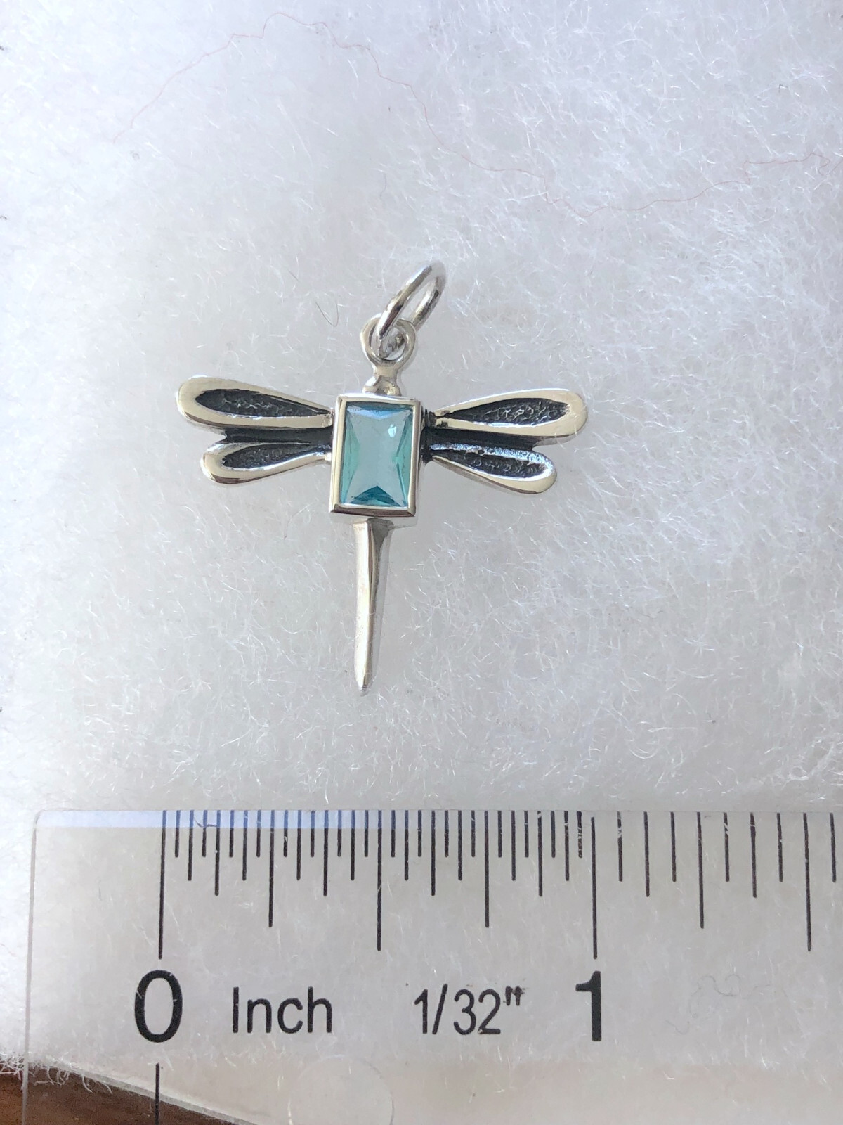 Wildthings Sterling Silver Dragonfly with blue Crystal pendant