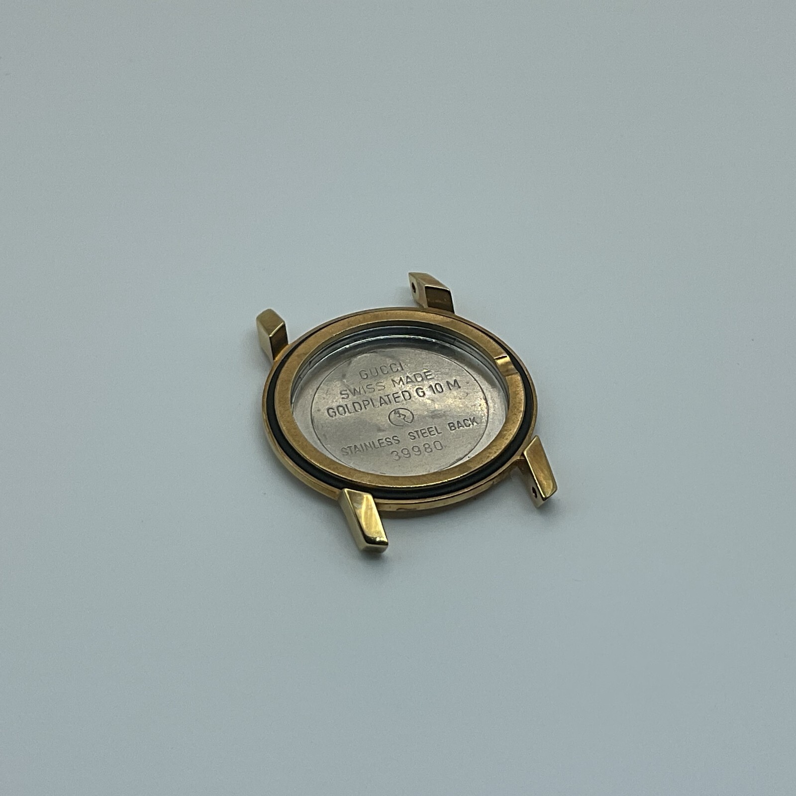 NOS GUCCI 2200L YELLOW GOLD PLATED COMPLETE WATCH CASE