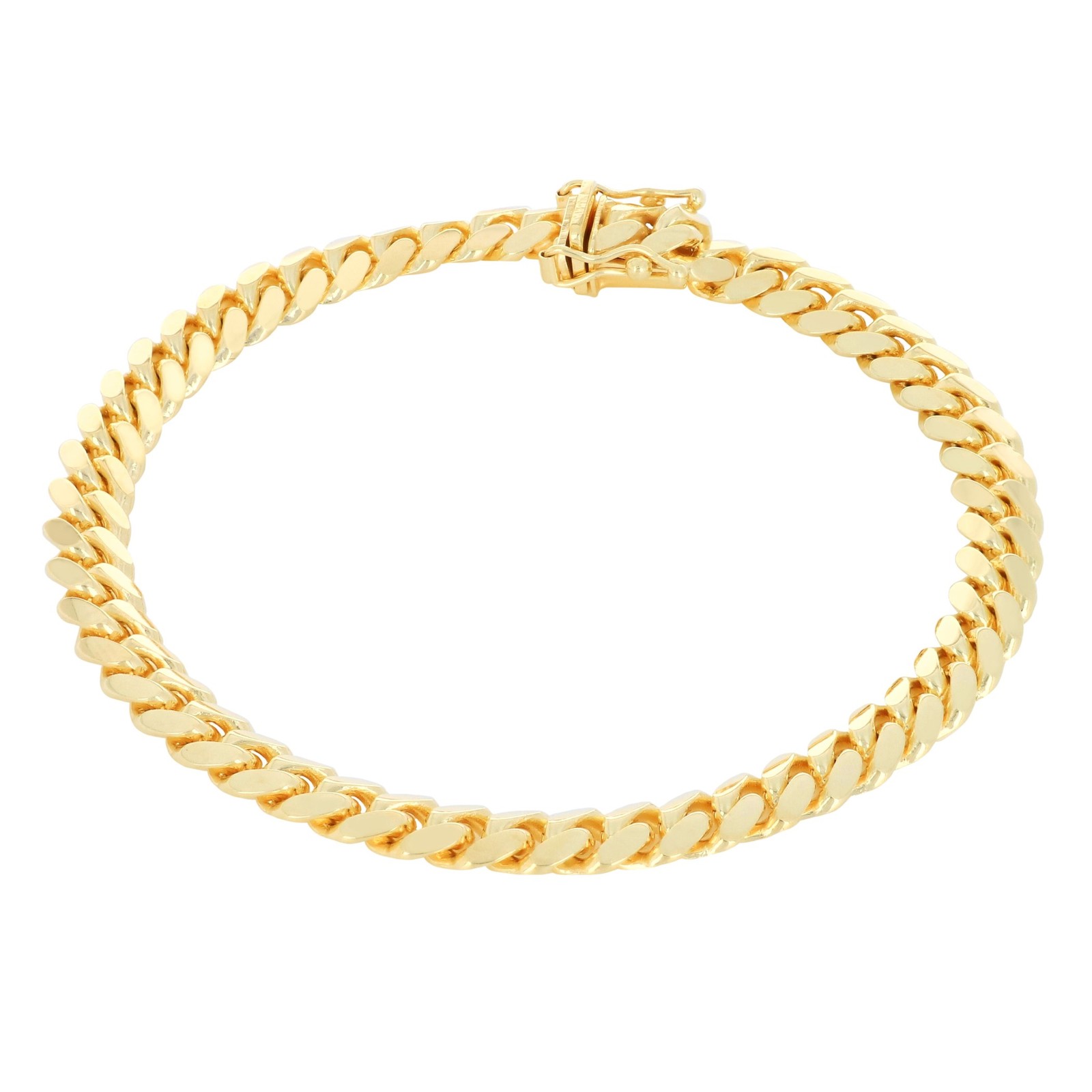14K Yellow Gold Solid 6mm Miami Cuban Link Chain Bracelet Men 7″ 7.5″ 8″ 8.5″ 9″