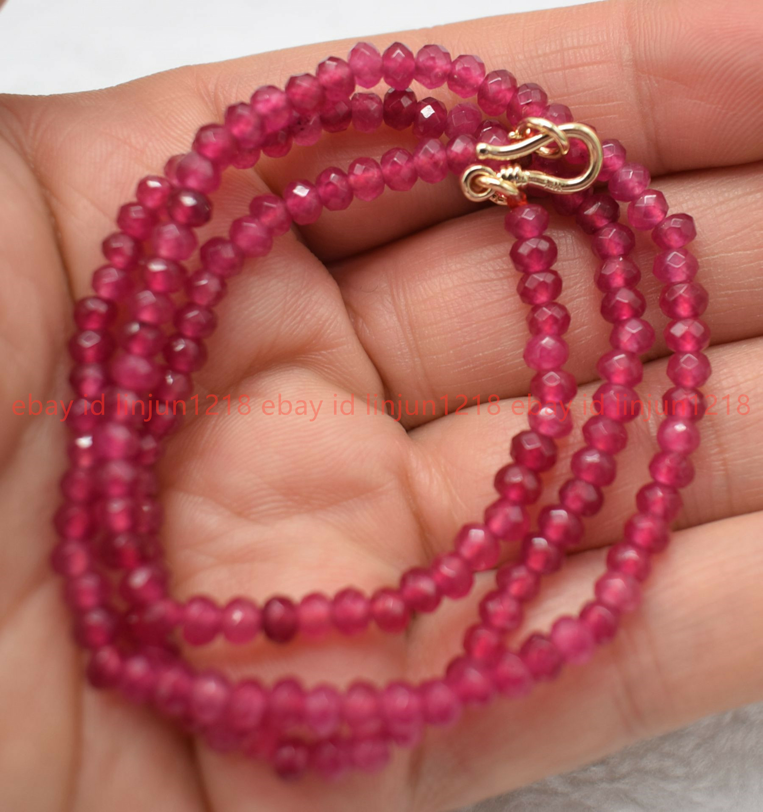 Genuine 2x4mm Faceted Multicolor Jade Gems Beads Necklace 18″