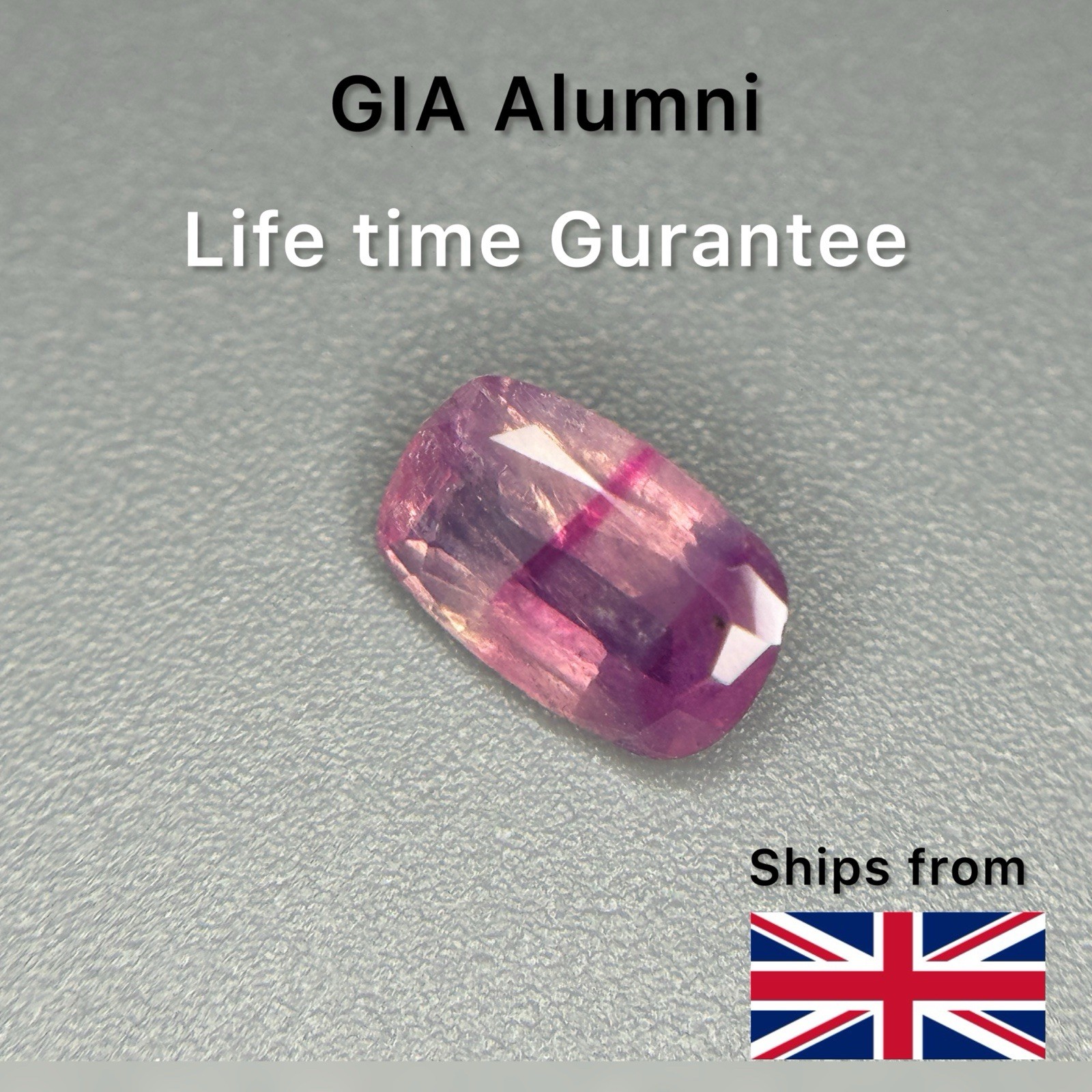 Color Zoning Natural Purplish Pink Kashmir* sapphire Unheated Oval (UK SELLER)