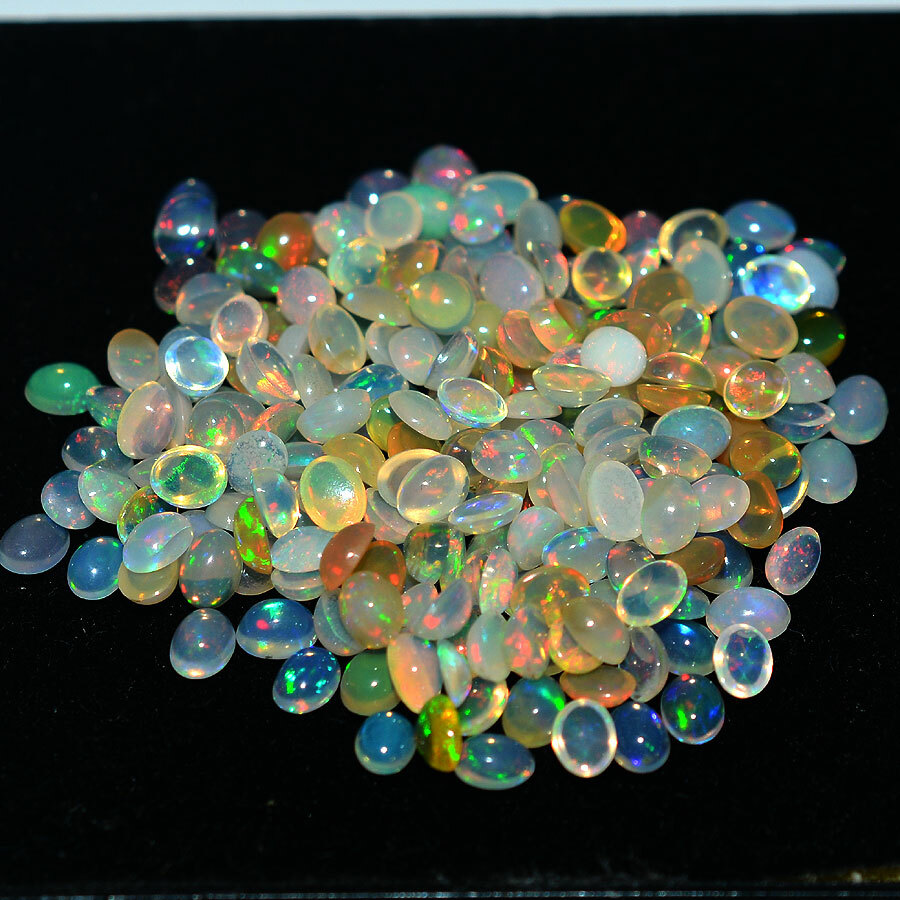 20 Pcs Natural Opal Ethiopia Flashy Colors 4mmx3mm Top Grade Loose Gemstones Lot