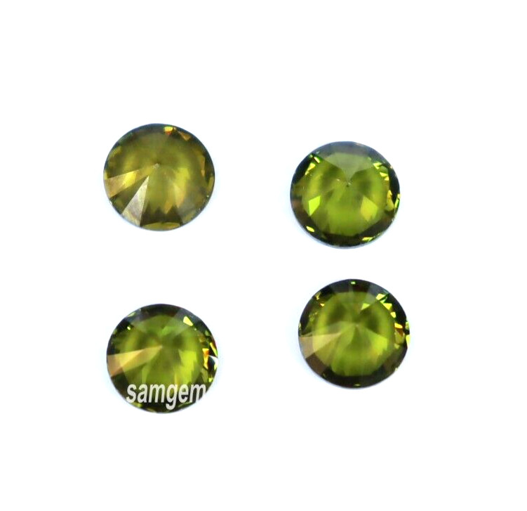 AAA Natural Flawless Ceylon Green Sapphire Loose Round Gemstone Cut 4.20 Ct