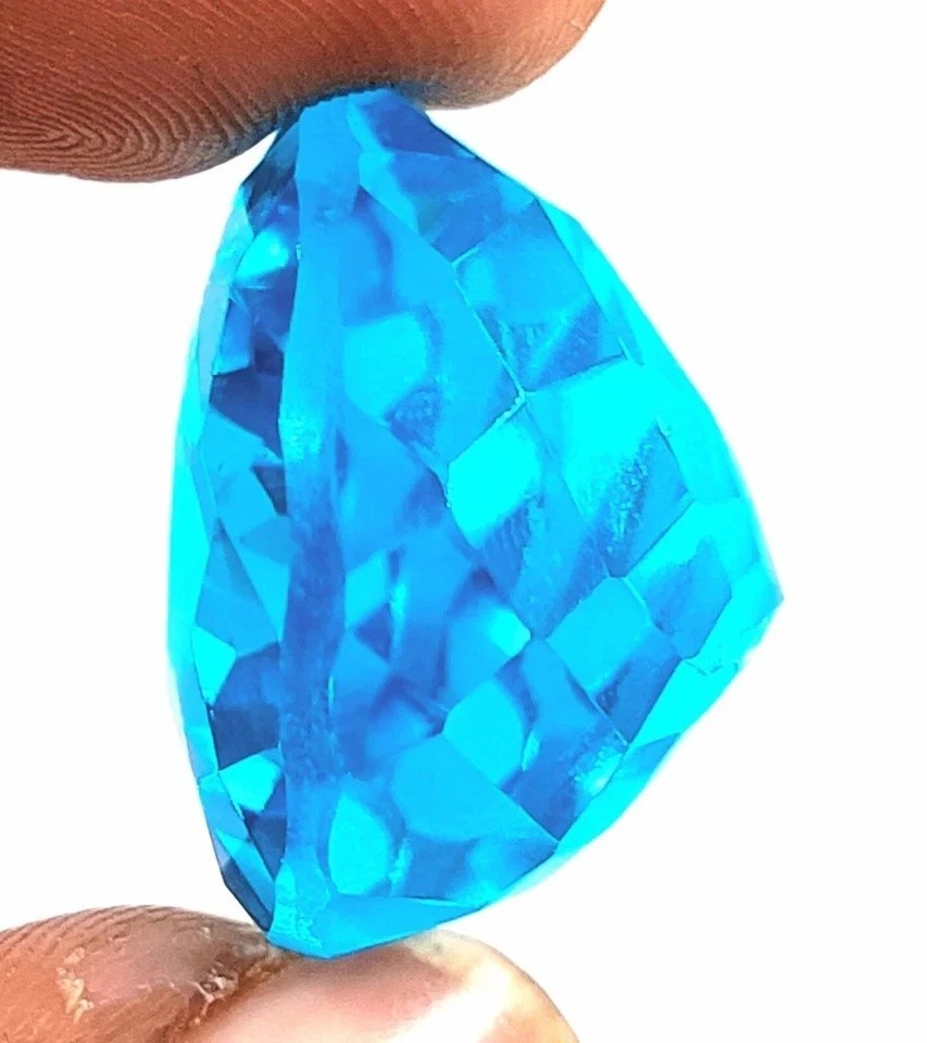 Natural Blue Topaz Pear Cut 71.52 Ct Certified Jewelry Making Stone