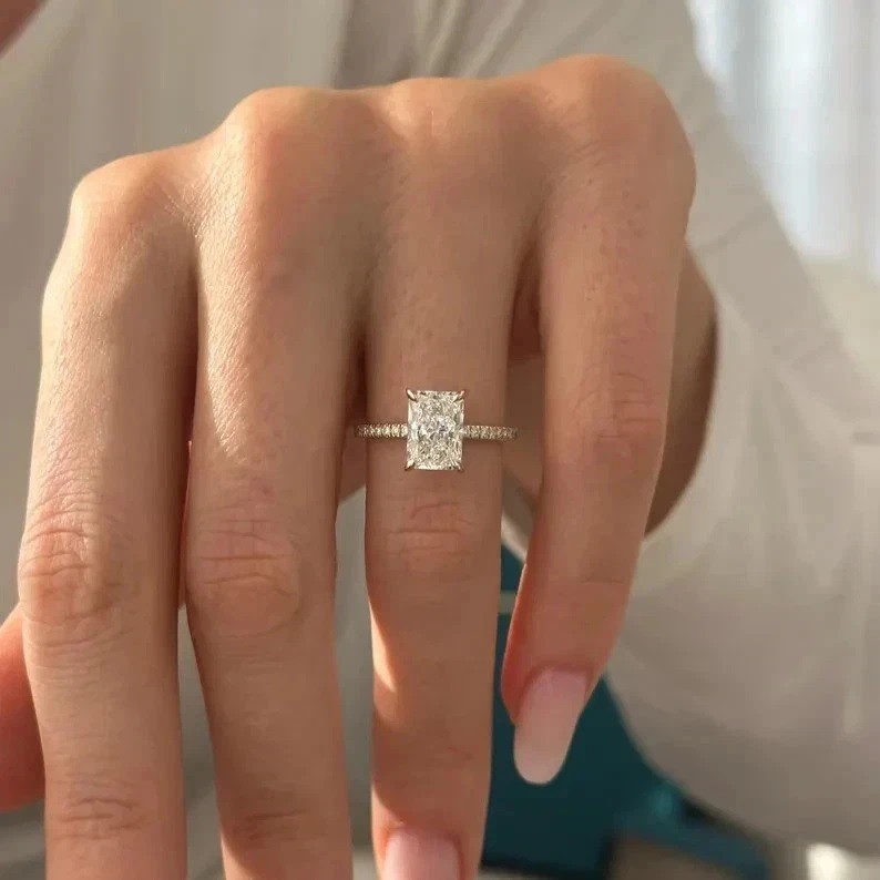Women Elegant Party/Daily Wear Ring 2.80CT Lab Grown Diamond 14K Yellow Gold