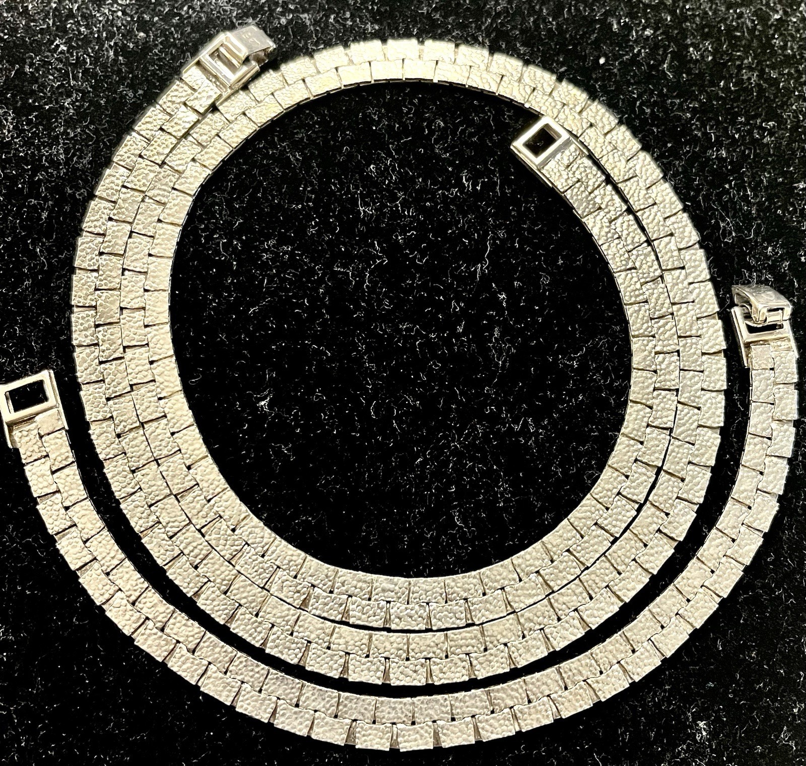 Silver Necklace & Bracelet Nugget Style Design – Marked 925